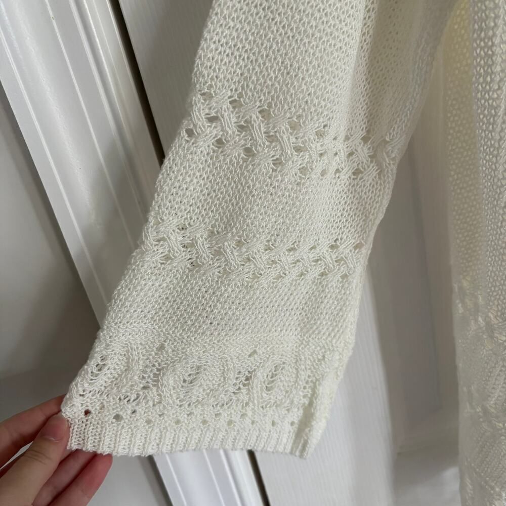 Skye's the Limit Knit Open Front Cardigan White XL - Picture 5 of 12